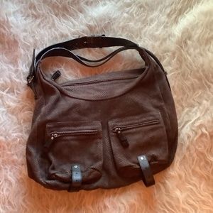 FURLA Brown Suede Weekender Bag